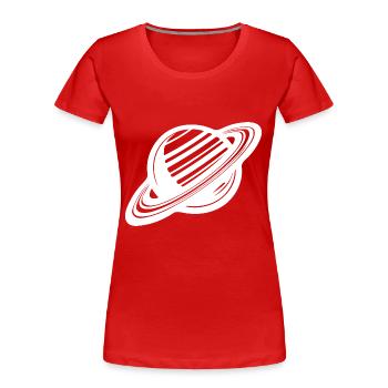 Ringplanet mit Ringssystem im Sonnensystem - Frauen Premium Bio T-Shirt - Rot - Vorne - Mia (176cm)