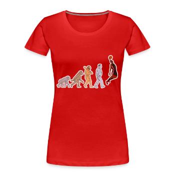 Evolution Basketball Player Grunge - Frauen Premium Bio T-Shirt - Rot - Vorne - Mia (176cm)