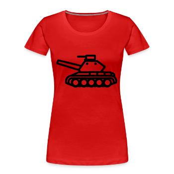 Panzer - Frauen Premium Bio T-Shirt - Rot - Vorne - Mia (176cm)