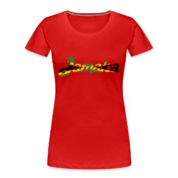 Jamaica - Frauen Premium Bio T-Shirt - Rot - Vorne - Mia (176cm)