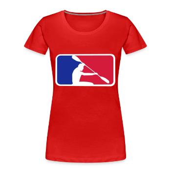 Kanu mit Frame - Frauen Premium Bio T-Shirt - Rot - Vorne - Mia (176cm)