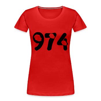 974 Reunion map - Women's Premium Organic T-Shirt - red - Front - Mia (176cm)