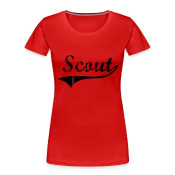 Scout - T-shirt bio Premium Femme - rouge - Devant - Mia (176cm)