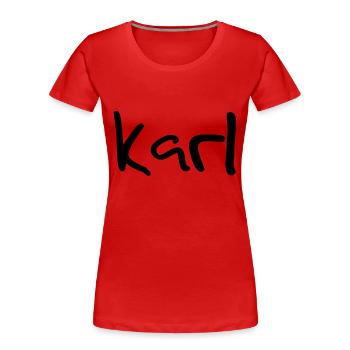 karl - T-shirt bio Premium Femme - rouge - Devant - Mia (176cm)