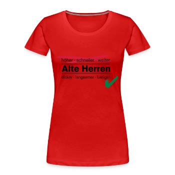 Old Men / AH - T-shirt bio Premium Femme - rouge - Devant - Mia (176cm)