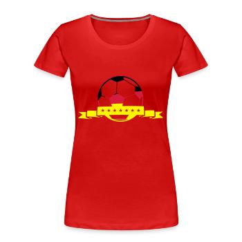 fussball deutschland - Frauen Premium Bio T-Shirt - Rot - Vorne - Mia (176cm)