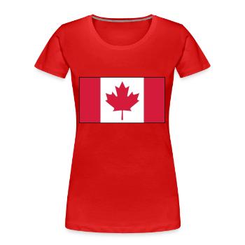 Drapeau du Canada - T-shirt bio Premium Femme - rouge - Devant - Mia (176cm)