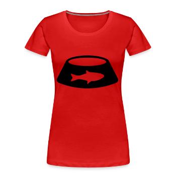 Bol pour chats - T-shirt bio Premium Femme - rouge - Devant - Mia (176cm)