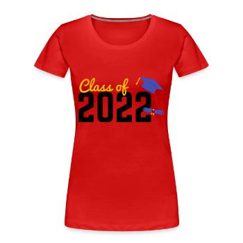 Promotion 2022 - Diplôme en 2022, Université - T-shirt bio Premium Femme - rouge - Devant - Mia (176cm)