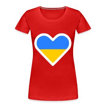 Ukraine - Frauen Premium Bio T-Shirt - Rot - Vorne - Mia (176cm)