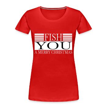Angling Beards Dino Present Idea Jokes Sea Comic - Women's Premium Organic T-Shirt - red - Front - Mia (176cm)