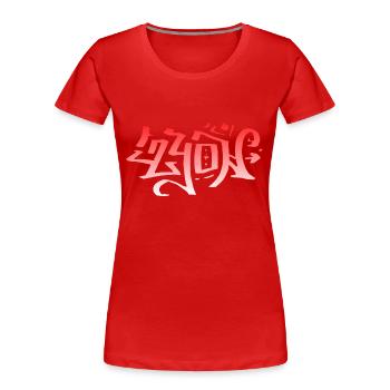Lyon Grafitti - T-shirt bio Premium Femme - rouge - Devant - Mia (176cm)