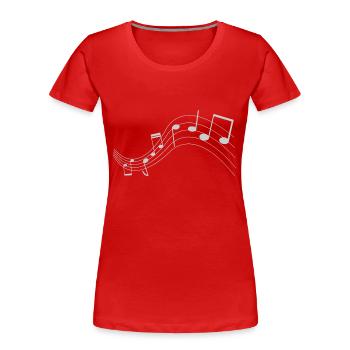 T-shirt Notes de musique - T-shirt bio Premium Femme - rouge - Devant - Mia (176cm)