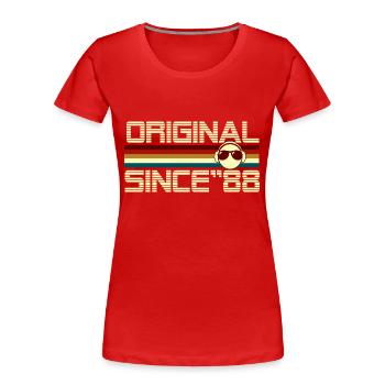 Seit 88 - Frauen Premium Bio T-Shirt - Rot - Vorne - Mia (176cm)