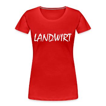 Landwirt - Frauen Premium Bio T-Shirt - Rot - Vorne - Mia (176cm)