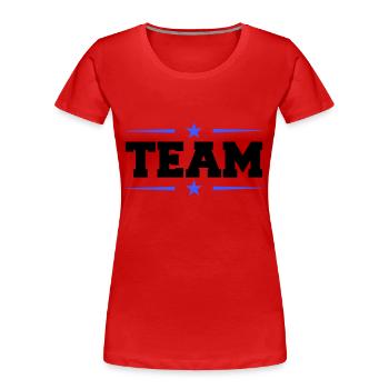 team - Women's Premium Organic T-Shirt - red - Front - Mia (176cm)