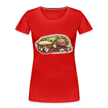 Kebab - Women's Premium Organic T-Shirt - red - Front - Mia (176cm)