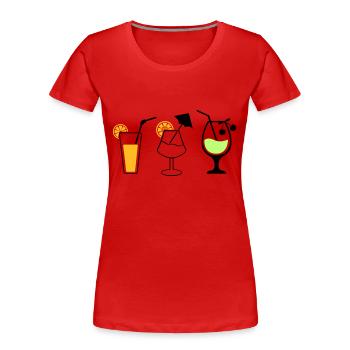 Cocktails - Women's Premium Organic T-Shirt - red - Front - Mia (176cm)