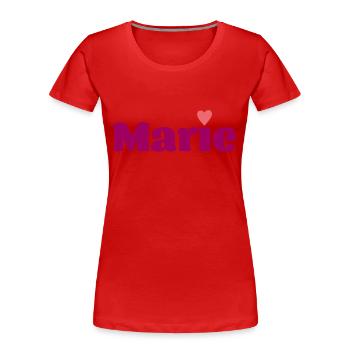 Marie mit Herz Geschenk - Frauen Premium Bio T-Shirt - Rot - Vorne - Mia (176cm)