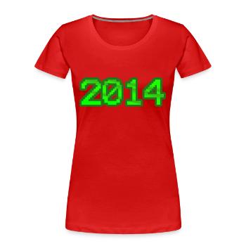 2014 2014 - Frauen Premium Bio T-Shirt - Rot - Vorne - Mia (176cm)