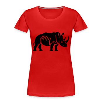 Nashorn - Frauen Premium Bio T-Shirt - Rot - Vorne - Mia (176cm)