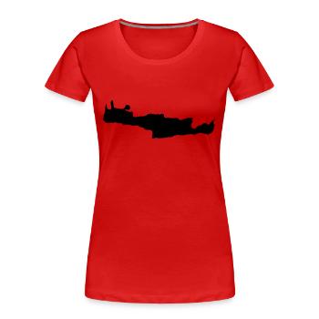 Kreta - Frauen Premium Bio T-Shirt - Rot - Vorne - Mia (176cm)