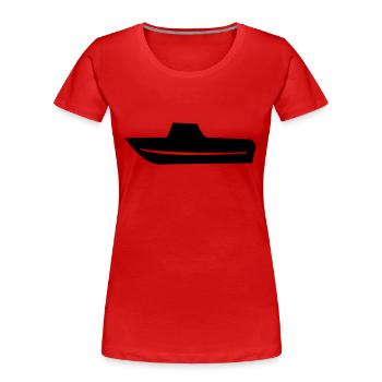 Motorboot Fischerboot Boot Kapitän - Frauen Premium Bio T-Shirt - Rot - Vorne - Mia (176cm)