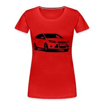 Focus - Frauen Premium Bio T-Shirt - Rot - Vorne - Mia (176cm)