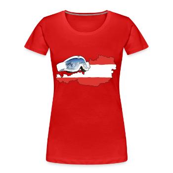 Österreich Goggles - Frauen Premium Bio T-Shirt - Rot - Vorne - Mia (176cm)