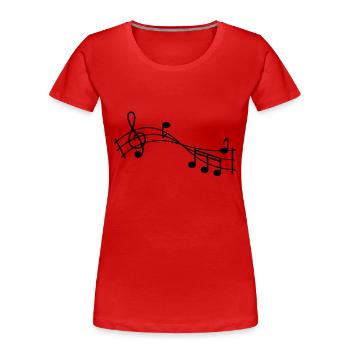 music - T-shirt bio Premium Femme - rouge - Devant - Mia (176cm)