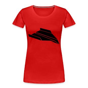 plane - Women's Premium Organic T-Shirt - red - Front - Mia (176cm)