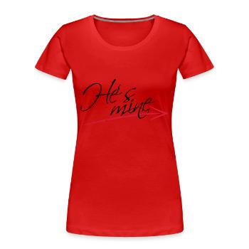 Hes mine Arrow Design - Frauen Premium Bio T-Shirt - Rot - Vorne - Mia (176cm)