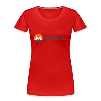 Monero - Private Cryptocurrency - Frauen Premium Bio T-Shirt - Rot - Vorne - Mia (176cm)