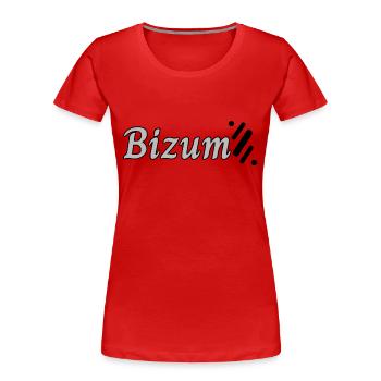 Bizum plus - Frauen Premium Bio T-Shirt - Rot - Vorne - Mia (176cm)
