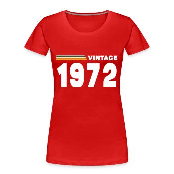 Vintage 1972 - Women's Premium Organic T-Shirt - red - Front - Mia (176cm)