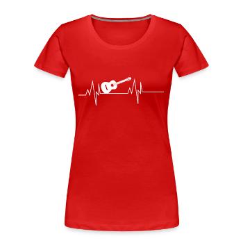 Guitar Heartbeat - Women's Premium Organic T-Shirt - red - Front - Mia (176cm)