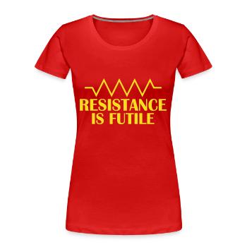 Resistance is futile Amateur Radio Operator - Women's Premium Organic T-Shirt - red - Front - Mia (176cm)