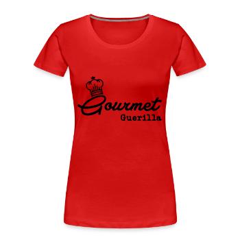 Gourmet Guierilla - Frauen Premium Bio T-Shirt - Rot - Vorne - Mia (176cm)