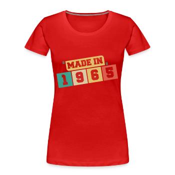 1965 anniversaire 1965 né en 1965 anniversaire - T-shirt bio Premium Femme - rouge - Devant - Mia (176cm)