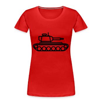 Panzer - Frauen Premium Bio T-Shirt - Rot - Vorne - Mia (176cm)