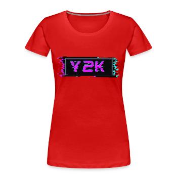 Y2K Retro Pixels - Women's Premium Organic T-Shirt - red - Front - Mia (176cm)