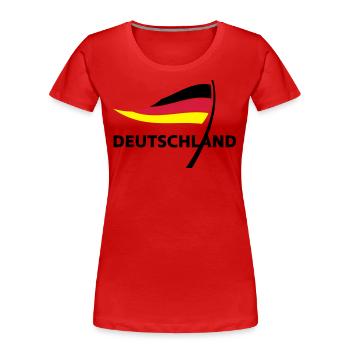 Deutschland - Frauen Premium Bio T-Shirt - Rot - Vorne - Mia (176cm)