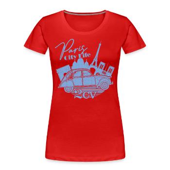 Citroën 2CV Paris City Life Lifestyle - Women's Premium Organic T-Shirt - red - Front - Mia (176cm)