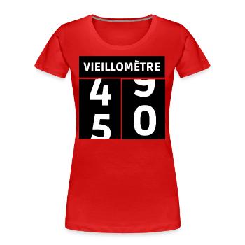 passage à cinquante - T-shirt bio Premium Femme - rouge - Devant - Mia (176cm)