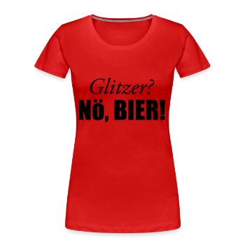 Glitzer - Frauen Premium Bio T-Shirt - Rot - Vorne - Mia (176cm)