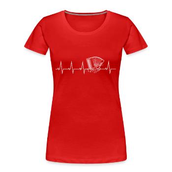 Ich liebe mein Akkordeon - Frauen Premium Bio T-Shirt - Rot - Vorne - Mia (176cm)