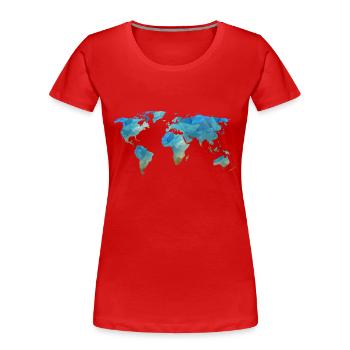 map transparent - Frauen Premium Bio T-Shirt - Rot - Vorne - Mia (176cm)