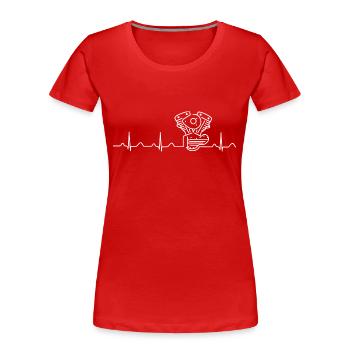 V2 Shovelhead Heartbeat white - Frauen Premium Bio T-Shirt - Rot - Vorne - Mia (176cm)