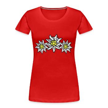 edelweiss - Frauen Premium Bio T-Shirt - Rot - Vorne - Mia (176cm)
