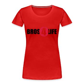 Bros 4 Life Logo Design - Frauen Premium Bio T-Shirt - Rot - Vorne - Mia (176cm)
